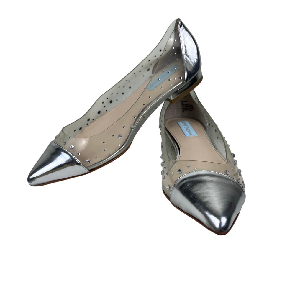Betsey Johnson Women’s Blue Flats Rhinestone size 8